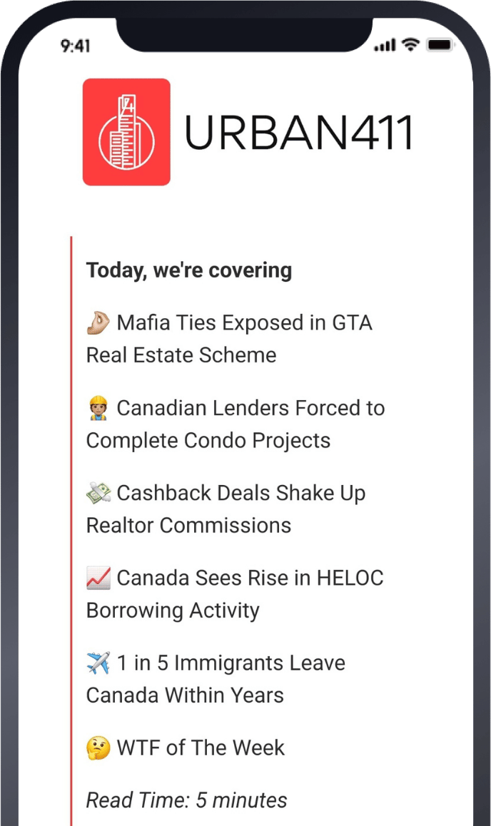 The Weekly 411 newsletter displayed on a smart phone.